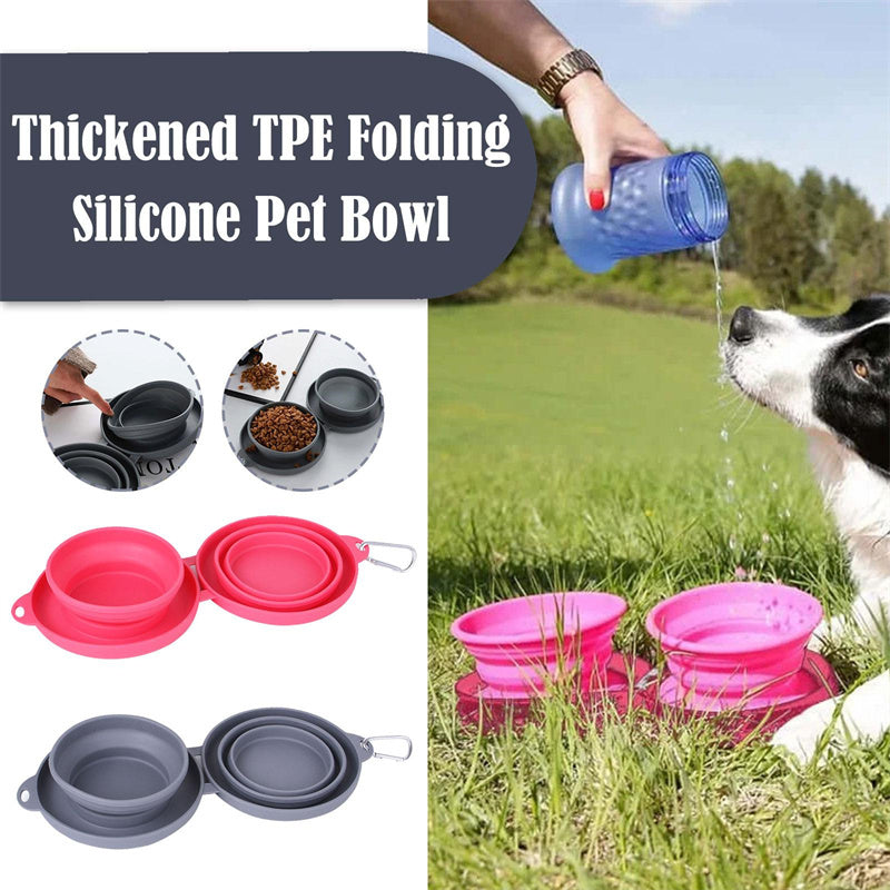 Portable Foldable Double Pet Bowl