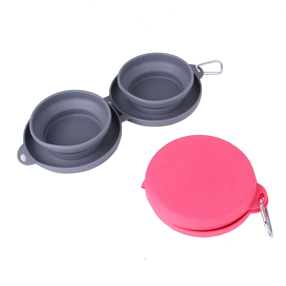 Portable Foldable Double Pet Bowl